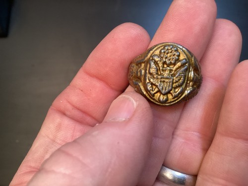 Military eagle brass ring - us,